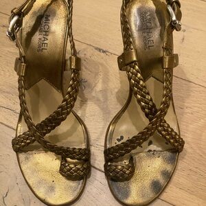 Michael Kors Metallic Braided Sandals